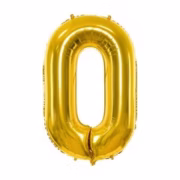 Foil Balloon Gold Number 0