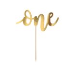 One Gold Cake Topper