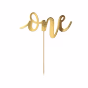 One Gold Cake Topper