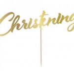 Christening Cake Topper Gold
