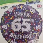 Age 65 foil balloon