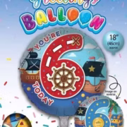age 6 foil balloon