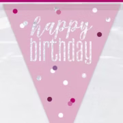 Pink Glitz flag banner