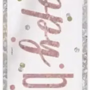 Rose gold happy birthday banner