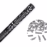 Confetti cannon 40 cm silver