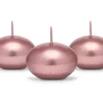 Floating candle metallic rose gold