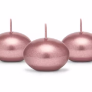 Floating candle metallic rose gold