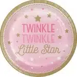 Twinkle Twinkle plates pink
