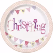 Christening Pink 9" Plates 8CT.