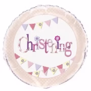Happy Christening Pink Foil balloon