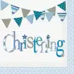 Christening Blue Luncheon Napkins 16CT