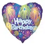Happy Birthday Fireworks foil balloon