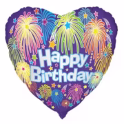 Happy Birthday Fireworks foil balloon
