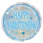 Happy Christening Blue Foil balloon