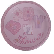 Baby shower themed plates 24225 pink