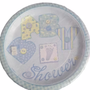 baby shower themed blue plates