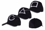 Black cap with geometric shapes