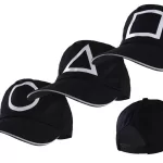 Black cap with geometric shapes