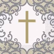 Gold napkin with cross -74852-