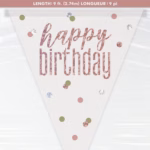 Rose Gold Glitz Flag Banner