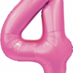 Number Balloon 4 -pink-