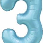 Number Balloon 3 -blue-