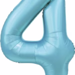 Number Balloon 4 -blue-