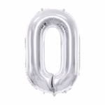Number Balloon 0 -silver-