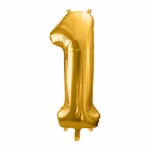 Number Balloon 1 -gold-