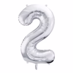 Number Balloon 2 -silver-
