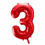 Number Balloon 3 -red-