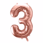 Number Balloon 3 -rose gold-