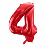Number Balloon 4 -red-