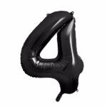 Number Balloon 4 -black-