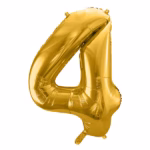 Number Balloon 4 -gold-