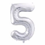 Number Balloon 5 -silver-