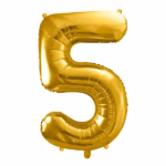 Number Balloon 5 -gold-