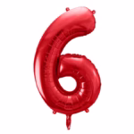 Number Balloon 6 -red-