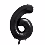 Number Balloon 6 -black-