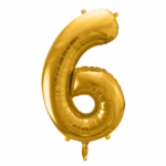 Number Balloon 6 -gold-