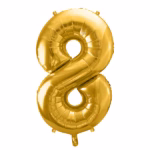 Number Balloon 8 -gold-