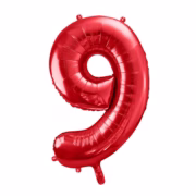 Number Balloon 9 -red-