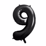 Number Balloon 9 -black-
