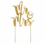 Mr & Mrs gold cake topper KPT10-019M