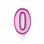 Number 0 pink candle