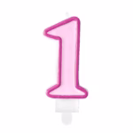 Number 1 pink candle