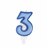 Number 3 blue candle