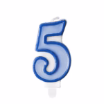 Number 5 blue candle