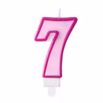 Number 7 pink candle