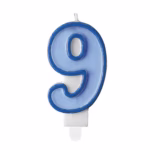 Number 9 blue candle